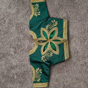 Embroidered blouse green color